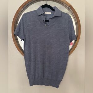 Suitsupply Merino Wool Mens Blue Shirt XS